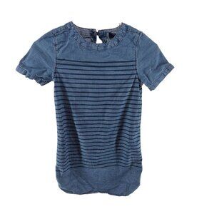 Gap Kids Short Sleeve Chambray Denim Dress Blue Size M Pullover School, PLay